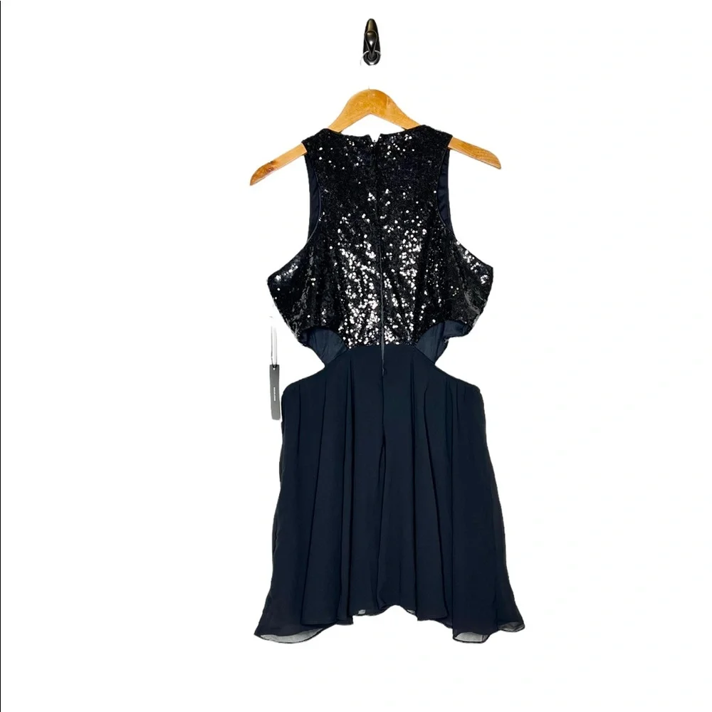Lulus Illuminated Sequin Cutout Skater Dress - Picture 7 of 7